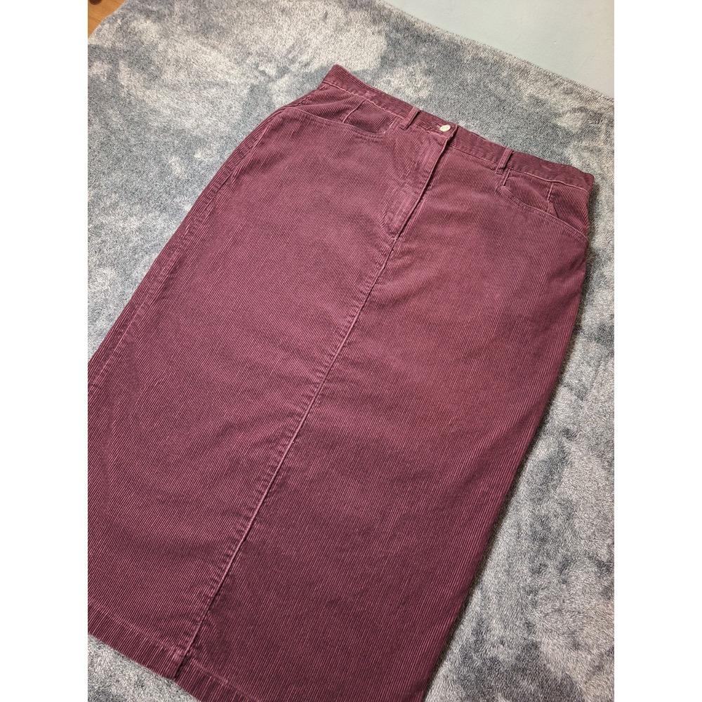 Vtg C.J.‎ Banks Corduroy Maxi Skirt Womens 14W Burgundy Fall Granola Girl 90's